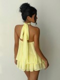 SC Sleeveless Halterneck Backless Mini Dress GXIY-K25L1356