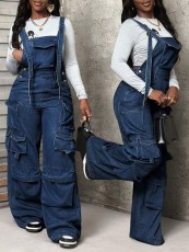 SC Fashion Denim Loose Overalls Jumpsuit LX-3585