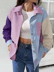 SC Plus Size Color Block Loose Shirt GAWE-6709