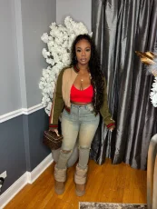 SC Knits Patchwork Color Blcok Coat CM-9536