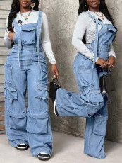 SC Fashion Denim Loose Overalls Jumpsuit LX-3585