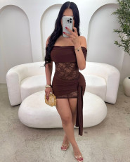 SC Sleeveless Lace Patckwork Mini Dress GXIY-K25L1282