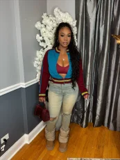 SC Knits Patchwork Color Blcok Coat CM-9536