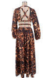 SC Leopard Print Backless Maxi Dress XHXF-471