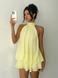SC Sleeveless Halterneck Backless Mini Dress GXIY-K25L1356