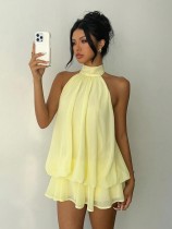 SC Sleeveless Halterneck Backless Mini Dress GXIY-K25L1356