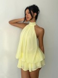 SC Sleeveless Halterneck Backless Mini Dress GXIY-K25L1356