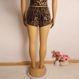 SC Leopard Print Sequin Fashion Short GZIY-6172