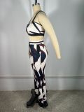 SC Printed Jacket+Vest+Wide-Leg Pants Set TE-4739