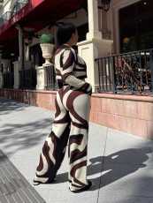 SC Printed Jacket+Vest+Wide-Leg Pants Set TE-4739