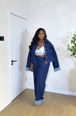 SC Fashion Denim Cardigan Two Piece Pants Set GMYU-6660