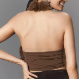 SC Furry Backless Sleeveless Crop Tops  MXBF-J25TP296