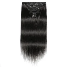 SC Human Hair Wig Straight Hair Lace Clip Hairpiece 8-Piece Set JKLS-75370