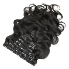 SC Human Hair Clip-In Extensions Natural Color Wigs JKLS-16132