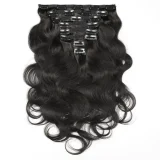 SC Human Hair Clip-In Extensions Natural Color Wigs JKLS-16132