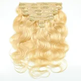 SC Human Hair Clip-In Extensions Natural Color Wigs JKLS-16132