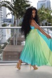 SC Gradient Press Pleated Maxi Dress GCYF-9575
