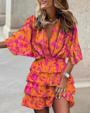 SC Print V-Neck Mini Dress GSZE-ST22122