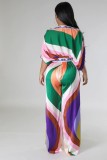 SC Color Block Print Two Piece Pants Set GCYF-9639
