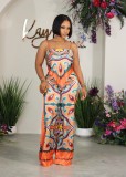 SC Print Sling Vest Loose Two Piece Pants Set GCYF-9582