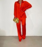 SC Long Sleeve Solid Color Loose Two Piece Pants Set GCYF-9337