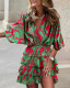 SC Print V-Neck Mini Dress GSZE-ST22122