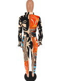 SC Fashion Print Tie Up Two Piece Pants Set GCYF-9433
