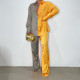 SC Color Block Loose Two Piece Pants Set GCYF-9391