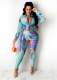 SC Fashion Print Tie Up Two Piece Pants Set GCYF-9433