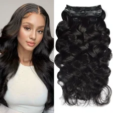 SC Real Hair PU Clip-On Hair Extensions Wigs JFDX-69145