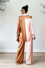 SC Color Block Single Breasted Two Piece Pants Set GCYF-9340