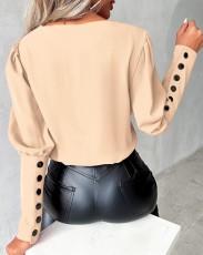 SC Fashion V-neck Long Sleeve Blouses GSZE-ST23385