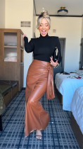 SC Solid Color High Waist Long Skirt YUMT-YMT474