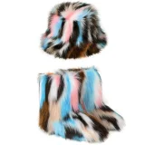 SC Colorful Fuzzy Fisherman's Hat + Warm Snow Boots NGZR-333