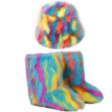 SC Colorful Fuzzy Fisherman's Hat + Warm Snow Boots NGZR-333