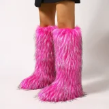 SC Winter Warm Flat-Heeled Over-the-Knee Furrzy Boots NGZR-xuezi-2025