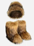 SC Colorful Fuzzy Fisherman's Hat + Warm Snow Boots NGZR-333