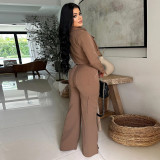 SC Long Sleeve Zipper Top Two Piece Pants Set YF-10921