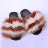 SC Genuine Fox Fur Non-Slip Slippers NGZR-GT542