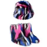 SC Colorful Fuzzy Fisherman's Hat + Warm Snow Boots NGZR-333