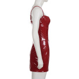 SC Solid Color Sling Mini Dress GWEN-JWJD44998