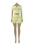 SC Zipper Long Sleeve Short Suit CH-25103