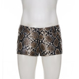 SC Snake Print Leather Shorts GPKJ-MR45064