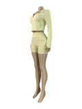 SC Zipper Long Sleeve Short Suit CH-25103