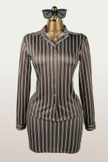 SC Stripe Long Sleeve Skirt Suit YWXS-K25L1322