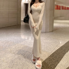 SC V Neck Skinny Maxi Dress GWEN-JMJD45077