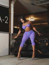 SC Stripe Comtrast Color Two Piece Pants Set YWXS-K25L1151