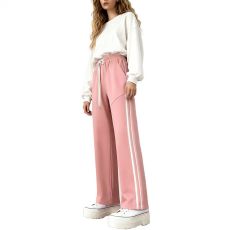 SC Plus Size Loose Stripe Patchwork Pants YIM-6671