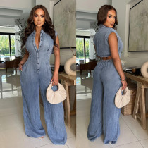 SC Sleevleess Denim Jumpsuit LX-8603