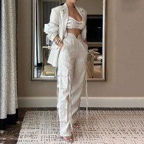 SC Loose Solid Color Blazer Pants Suit GXRF-QC105